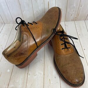 Cole Haan Saddle Stripe Lace Mens Shoe Brown Leather